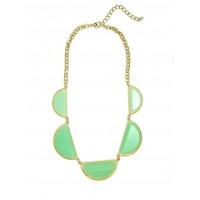 Mint Milky Scalloped Stones Necklace